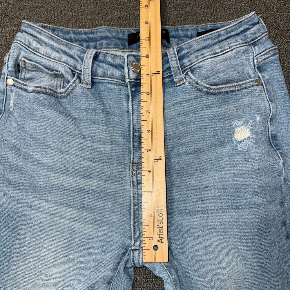 Judy Blue Mid-Rise Light Wash Destroyed Bootcut Jeans Women's Size 3/26 Boho - Picture 11 of 11